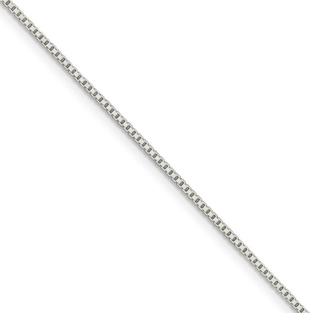 1.1mm, Sterling Silver, Solid Box Chain Necklace, 24 Inch